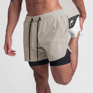 Pantalones cortos de camuflaje para gimnasio para hombre de calidad superior 2025 logotipo personalizado ropa deportiva para hombre de alto rendimiento ropa de gimnasio 2 en 1 pantalones cortos con forro - Product Image 5