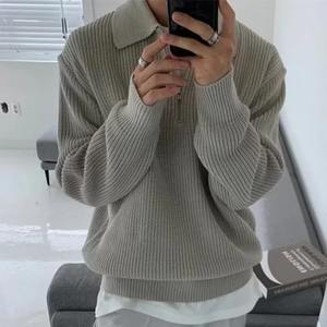 OEM & ODM Pull à fermeture éclair quart pour hommes Texture de designer personnalisée tricotée pour POLO à manches longues - Product Image 4