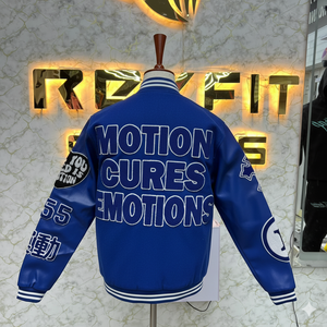 Comfortable Size Custom Printed Embroidered Wool and Silk Men's Jacket with <b>Covered</b> <b>Button</b> Closure versity jackets men jackets - Product Image 6