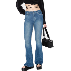 Jean Femme Stretch en Denim de Haute Qualité Taille Basse Skinny Respirant 100% Coton Streetwear Brodé Éco-Responsable - Product Image 2