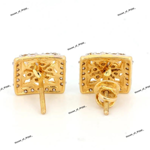 ต่างหูเงินทรงสี่เหลี่ยมประดับเพชรโมอิสซาไนต์ ดีไซน์ลายดอกไม้ ประกายหรูหรา เหมาะสำหรับงานปาร์ตี้และสวมใส่ในชีวิตประจำวัน - Product Image 4