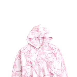 New Custom White Heavyweight Pink camouflage Cotton Fleece Full Zip <b>Hoodie</b> and Sweatpants Set for Women High Quality - Product Image 6