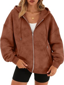 Sudadera con Capucha Personalizada para Mujer, con Cremallera Completa, Manga Larga, Estampada, Transpirable, al por Mayor, OEM - Product Image 5