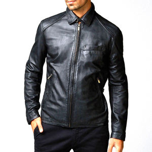 Nueva Chaqueta de Cuero Negra Elegante para Hombre - Corte Limpio - Cremallera Completa - Estilo Versátil para Todas las Ocasiones - Chaquetas de Cuero - Product Image 1