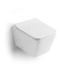 Abattant de toilettes mural en céramique sans bride Riga – Design moderne pour une utilisation pratique - Product Image 1