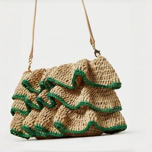 Vintage Hand-Knitted Crossbody Straw Bag Luxury Beach Tote Hand <strong>Ladies</strong> Designer Bags <strong>Purses</strong> and Small Handbag for Women - Product Image 2