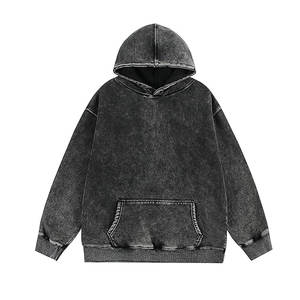 Sweats à capuche délavés à l'acide en coton mélangé avec logo personnalisé respirant Basics Meilleur design personnalisé pour hommes - Product Image 1