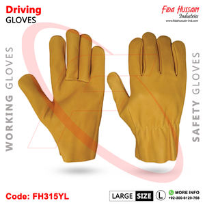 Gants de sécurité de travail pour conducteur de la meilleure qualité OEM Fahrerhandschuhe industriel pour hommes avec pouce d'aile Gants en cuir non doublés de style - Product Image 4