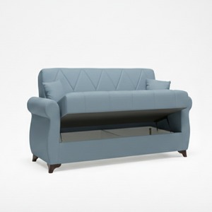 Sofá Cama Extensible Color Azul Cielo, Convertible, Superventas, Estructura Sólida, Tapicería de Tela, Diseño Acolchado Ecológico, 3 Plazas - Product Image 2