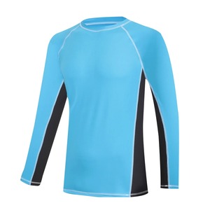 Camisetas de natación de manga larga para hombre Rash Guard Upf 50 + Camiseta de protección solar Uv entrenamiento atlético correr senderismo camiseta traje de baño - Product Image 2