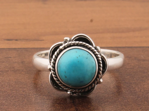Bijoux floraux turquoise en argent sterling 925 faits à la main pour femmes, cadeaux d'anniversaire pour fête des mères, style unique et élégant - Product Image 2
