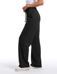 Pantalones de chándal de algodón transpirable para mujer Personalizado OEM Proveedor de fábrica Diseño personalizado Pantalones de chándal de algodón orgánico para mujer - Product Image 4