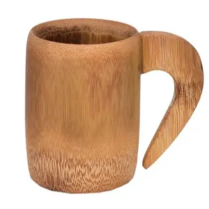 Mug Travel buatan tangan Mug barel kayu termos termal alami berkemah cangkir organik minum bambu yang dapat digunakan kembali untuk anak-anak