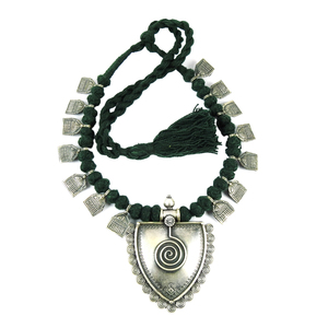 Mignon oxydé personnalisé Vintage Look Artisan collier avec fil travail 925 en argent Sterling à la main femmes collier fin bijoux - Product Image 4