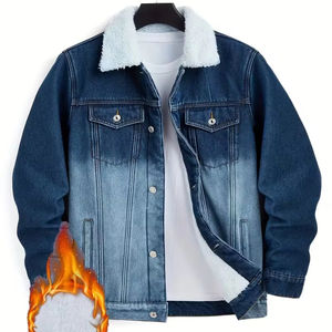 Nouvelle veste en jean élégante pour hommes, en coton, chaude, tendance, classique, coupe slim, logo personnalisé, décontractée, en jean pour hommes - Product Image 1