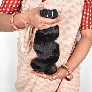 Fournisseur de Cheveux Humains Ondulés Naturels Remy de Temple Indien Vierges Bruts Non Transformés, Prix de Gros Bon Marché d'Usine d'Inde du Sud - Product Image 4