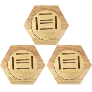 Présentoir à médailles hexagonales 3 pièces en nid d'abeille en bois Organisateur cintre pour artisanat Papier-monnaie Publications Fournitures Accents muraux - Product Image 2