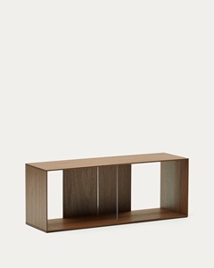 Mueble de cocina con módulo de estante grande moderno-Diseño Premium duradero-Madera de chapa de nogal y vidrio-Muebles para el hogar - Product Image 1