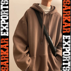 Haute qualité 5XL 400G éponge française 100% coton personnalisé votre Logo impression broderie unisexe hommes coupe ample décontracté plaine hommes sweats à capuche - Product Image 1