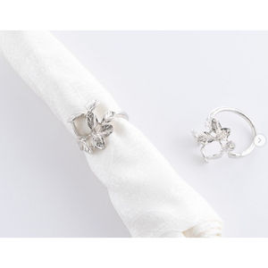 Fantaisie Argent Feuilles Ronds De Serviette Banquet Hôtel Restaurant Table Décor Métal Feuille Conception Porte-Serviettes Pour Fine Dining & Parties - Product Image 2
