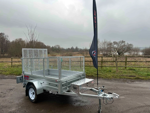 Remolque de Servicio Pesado de 7 pies x 4 pies con Jaula, Rampa Trasera y Caja de Herramientas de Aleación, en Venta - Product Image 3