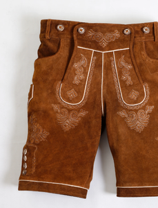 Pantalon en cuir de vache fendu bavarois Lederhosen nouveaux hommes bavarois Lederhosen marron Oktoberfest Lederhosen prix les plus bas à bas prix - Product Image 4