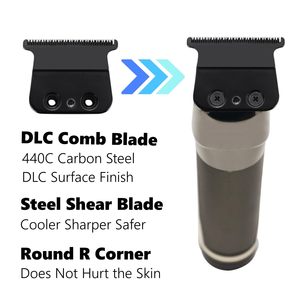 Lame de tondeuse professionnelle à dents profondes en acier inoxydable, alimentée par USB/électrique, réglable pour la coupe de cheveux domestique (norme US) - Product Image 6