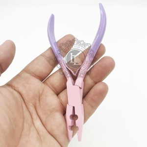 Pince d'extension de cheveux Ombre à deux trous en acier inoxydable durable outils d'extension de cheveux de marque privée - Product Image 5