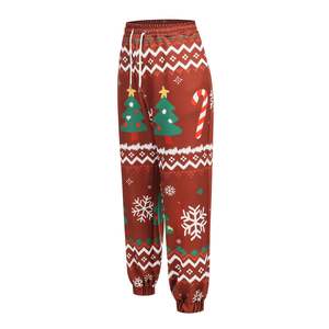 À la mode 2025 pantalons de survêtement de noël pour les femmes Look Premium cordon pantalons de survêtement de noël doux Polyester chaud Style élégant - Product Image 2