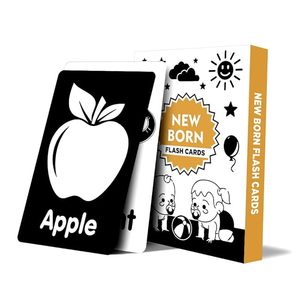 Tarjetas de alto contraste para bebés, para el desarrollo de la visión de recién nacidos, inspiradas en Montessori, juego de estimulación visual para aprendizaje temprano - Product Image 5