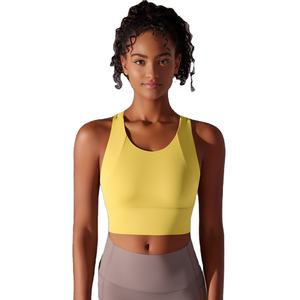 Cropped <b>Padded</b> Tank <b>Tops</b> Sports <b>Vests</b> for Women's Lightweight Breathable Yoga Sports Bra for Women - Product Image 2