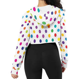 Sudadera Corta Informal de Invierno para Mujer, Diseño Personalizado, Color Sólido, Cómoda, con Logotipo Frontal, Ecológica, de Algodón/Poliéster - Product Image 4