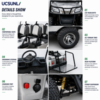 Voiturette de golf électrique 6 places UCJD-DH-14, buggy de golf personnalisé OEM pour les centres de villégiature, les parcs, les hôtels et le transport touristique