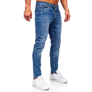 กางเกงผ้ายีนส์สำหรับผู้ชายผ้าตรงตัดตรงและแข็งแรงเหมาะสำหรับสวมใส่สบายๆเครื่องแบบทำงานและเครื่องแต่งกายประจำวัน - Product Image 3