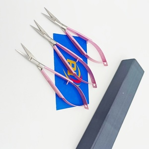 Tijeras de Acero Inoxidable para Manicura y Cutículas, con Hoja Curva y Brillante Rosa, para Recortar Pestañas - Product Image 2