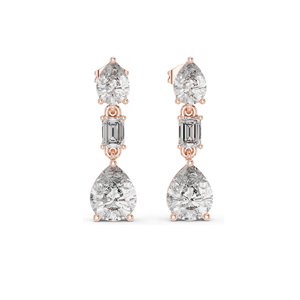 Boucles d'oreilles pendantes en diamant de laboratoire 5,6 CT, clarté VVS-VS, or 18 carats, 14 carats, 10 carats et argent 925, or rose, or jaune, or blanc et moissanite - Product Image 1