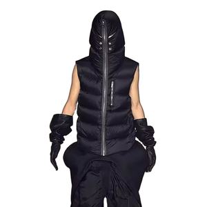 เสื้อแจ็คเก็ตพัฟเฟอร์คุณภาพสูงสำหรับผู้ชาย แบบมีฮู้ด คอตั้ง กันน้ำ สีดำ สำหรับฤดูใบไม้ร่วง สไตล์ลำลอง แฟชั่นแนวสตรีท  พร้อมซิปยาวเต็มตัว - Product Image 5