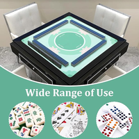 Tapis de table de mahjong carré en caoutchouc antidérapant de 31 pouces avec monogramme pour le mahjong américain, le paigow, le poker et les dominos