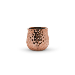CUB5306RG - Maceta de Oro Rosa con Textura Única - 6 W x 5.7 H - Product Image 1
