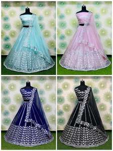 Nouvelle arrivée dames filet souple Lehenga Choli vente chaude vêtements de mariage séquence broderie travail indien dernier produit de qualité d'exportation - Product Image 4