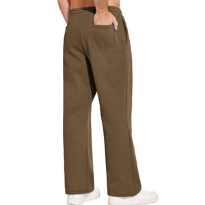 Pantalones de chándal acampanados informales de OEM personalizados al por mayor, ropa de calle transpirable de buena calidad con pretina con cordón - Product Image 2