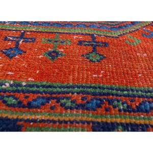 Vintage 9x12 Wool Rug <b>Red</b> & Orange Hand Knotted Medallion Puzzle Rectangle Abstract Patterns for Home Entryway Hallway-Pae-2481 - Product Image 3