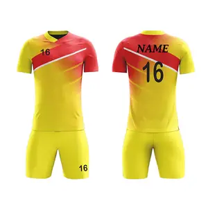 Uniforme de futebol impresso subolmação, uniforme de futebol personalizado em cor sólida