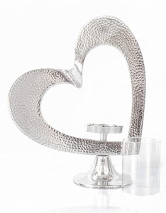 Bougeoir élégant en forme de coeur de haute qualité avec pot de bougie en verre Autres bougeoirs et lanternes pour la décoration intérieure - Product Image 2