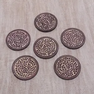 Sous-verres carrés fins personnalisés de haute qualité en bois naturel (chêne, hêtre, bambou, acacia, noyer) pour théières, tasses et autres boissons – Tapis vierges et simples - Product Image 1