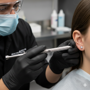 Outil professionnel de perçage corporel manuel en acier inoxydable pour oreilles et nez - Product Image 1