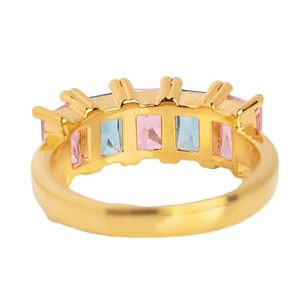 แหวนผู้หญิงธรรมชาติสีชมพูบุษราคัมพลอยบุษราคัมพลอยเกิดใหม่งานหมั้นแฮนด์เมด925แหวนเงินสเตอร์ลิง - Product Image 4