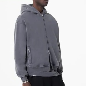 Sudadera con capucha de algodón de moda atlética para hombre, sudadera deportiva personalizada con Color sólido, jersey de lana de manga corta, talla XS de invierno - Product Image 3