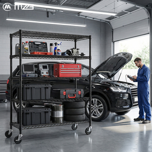 MZG NSF <b>Wire</b> Shelving Industrial Large 5 Tier Storage Rack Expandable Mobile Garage Metal <b>Wire</b> Shelving Unit with Casters - Product Image 1