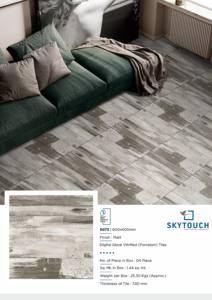 Carreaux de sol en porcelaine aspect bois de couleur gris clair au fini mat antidérapant de Skytouch - Product Image 5